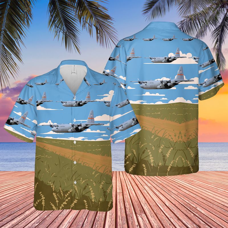 USAF Illinois Air National Guard 182d Airlift Wing C-130 Hawaiian Shirt