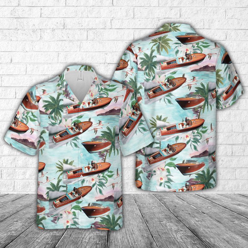 Wooden Riva Aquarama Hawaiian Shirt