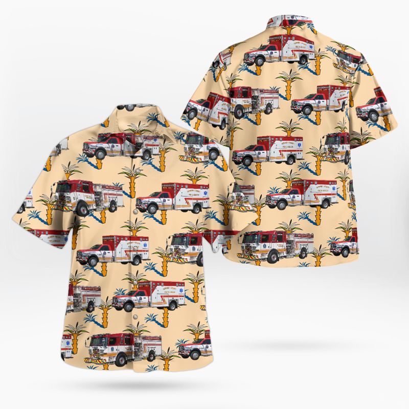 Ellicott City Volunteer Fire Department Fire Station 2 Maryland Hawaiian Shirt