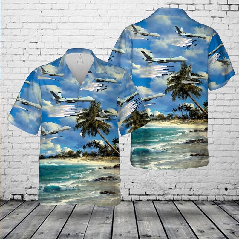 US Air Force General Atomics MQ-9 Reaper Hawaiian Shirt