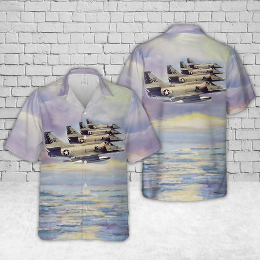 US Marine Corps Douglas A-4M Skyhawk of Marine Attack Squadron 214 (VMA-214) "Black Sheep" Hawaiian Shirt