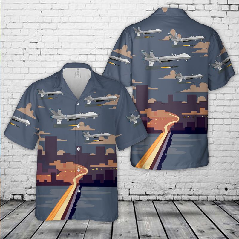 US Air Force General Atomics MQ-9 Reaper Hawaiian Shirt