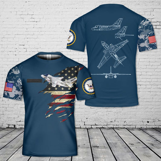 Custom Name US Navy Lockheed S-3 Viking T-Shirt 3D