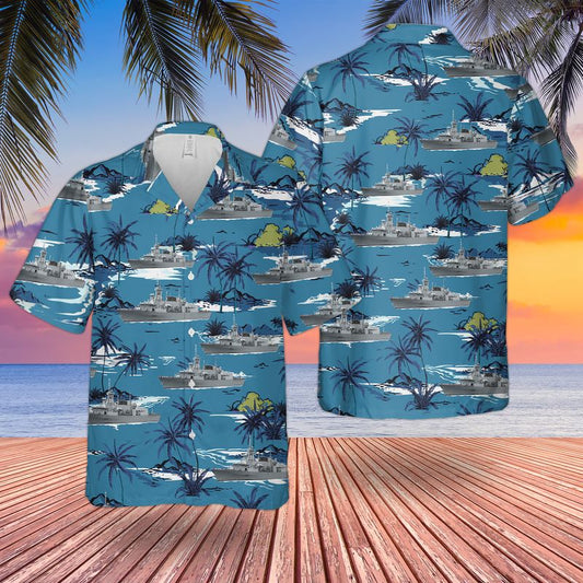 Royal Canadian Navy HMCS St. John's FFH 340 Hawaiian Shirt