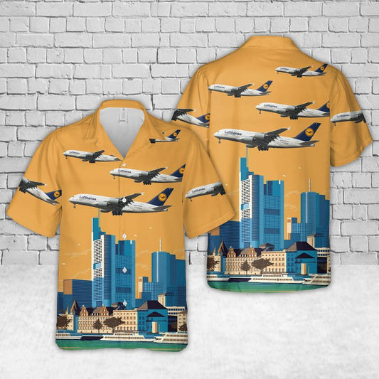 Lufthansa "Frankfurt am Main" Airbus A380-841 D-AIMA Hawaiian Shirt