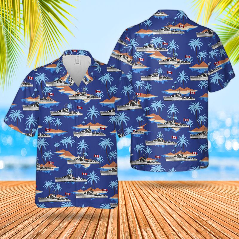 Royal Canadian Navy RCN HMCS Gatineau (H61) Hawaiian Shirt