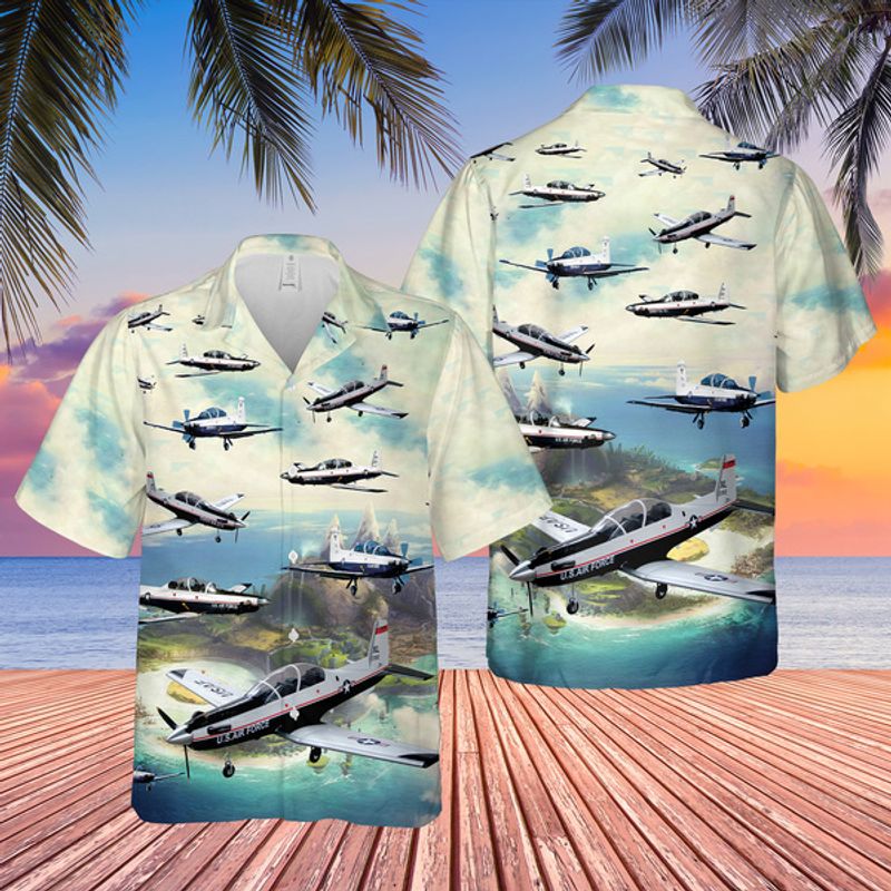 US Air Force Beechcraft T-6 Texan II Hawaiian Shirt