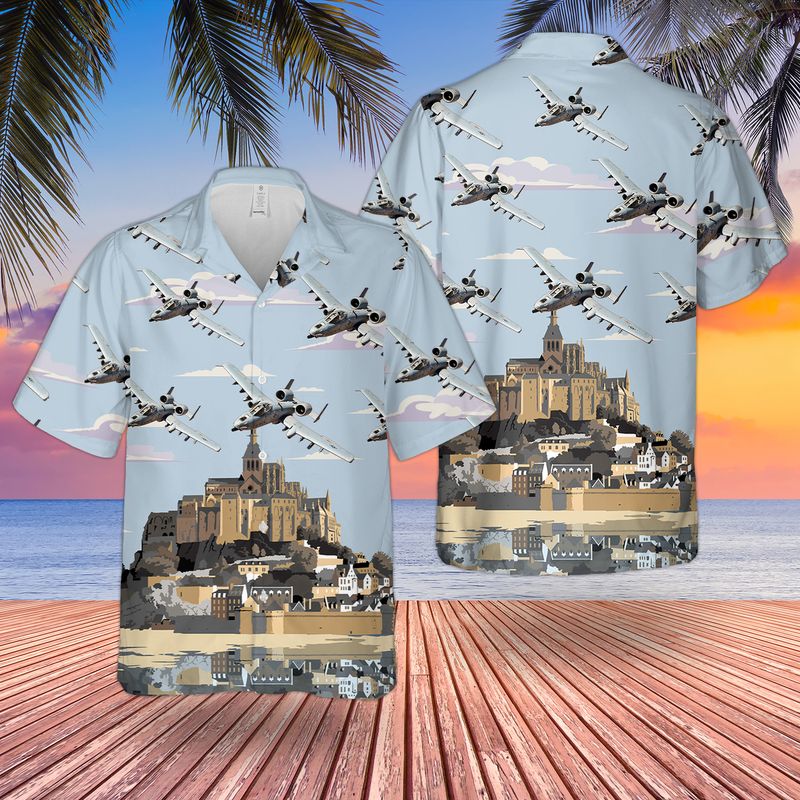 US Air Force 74th Fighter Squadron Fairchild Republic A-10 Thunderbolt II Hawaiian Shirt