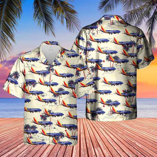 US Airlines 3 Boeing 737-7H4 Hawaiian Shirt