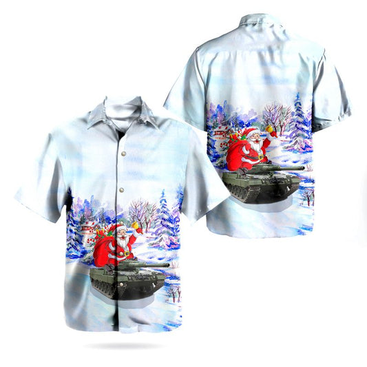 Santa Claus Canadian Army Leopard 2A4M Hawaiian Shirt