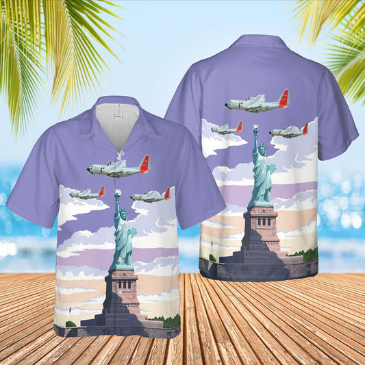 US Air Force Lockheed LC-130 Skibird Of 139th Airlift Squadron, New York Air National Guard Hawaiian Shirt