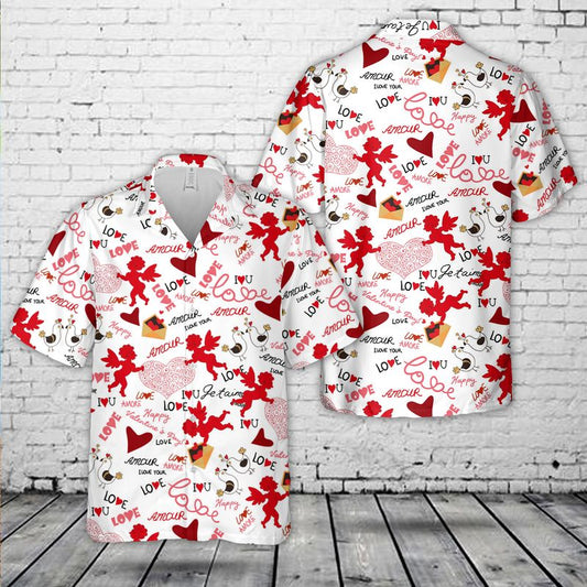 Valentine Love Cupid Hawaiian Shirt