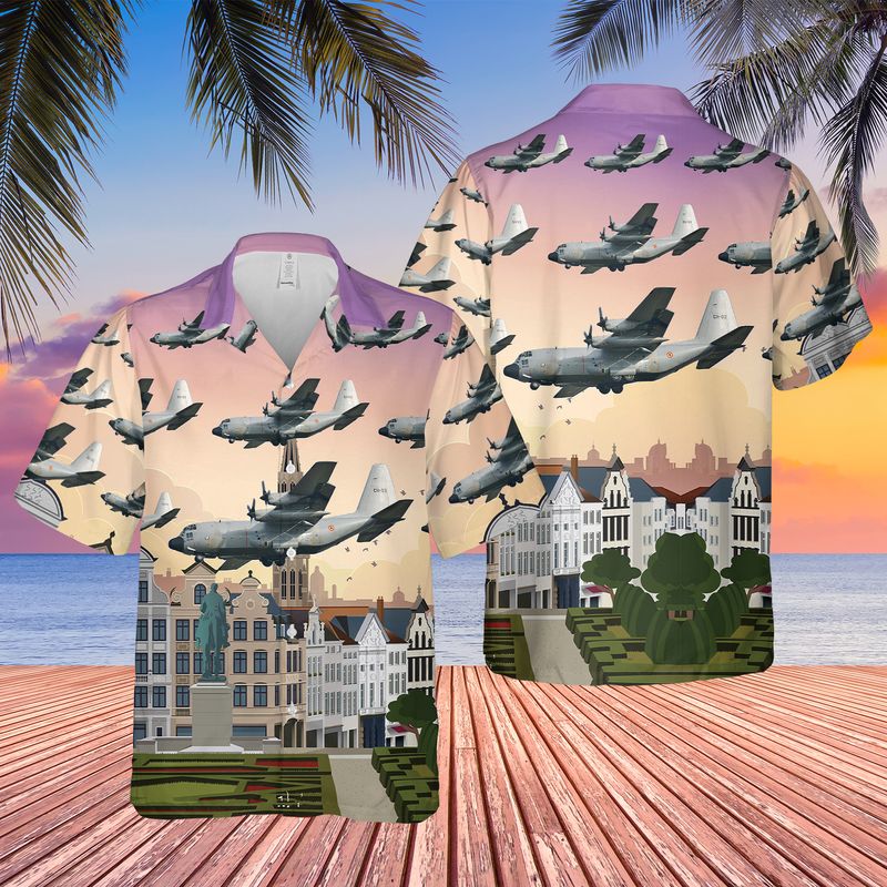 Belgium Belgian Air Component C-130 Hercules Hawaiian Shirt