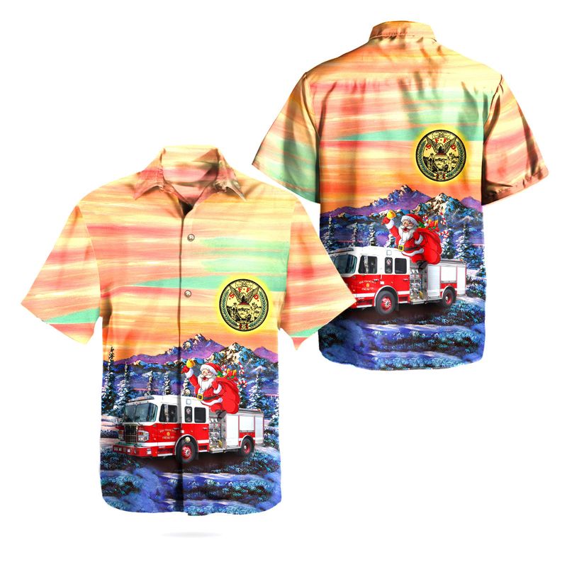 San Francisco Fire Department (SFFD) Fire Engine Christmas Hawaiian Shirt