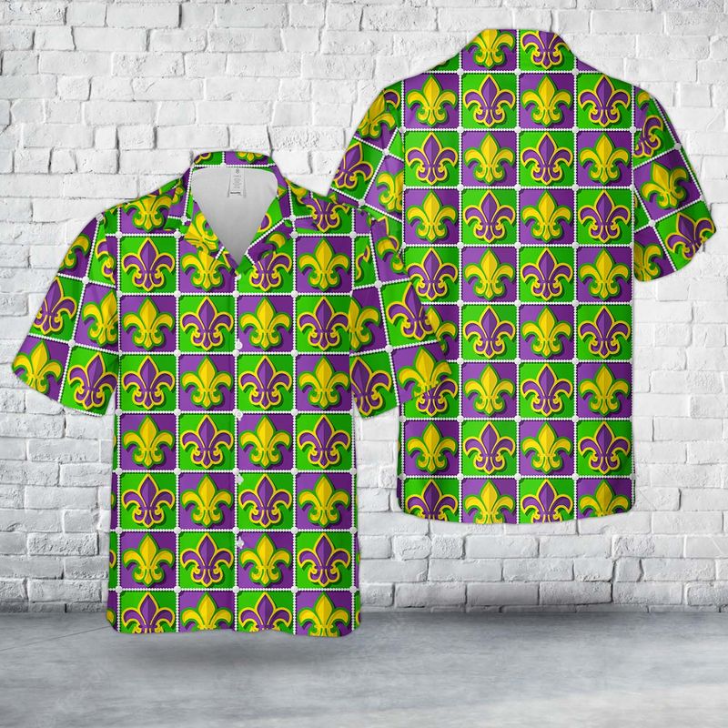 Mardi Gras Pattern Hawaiian Shirt