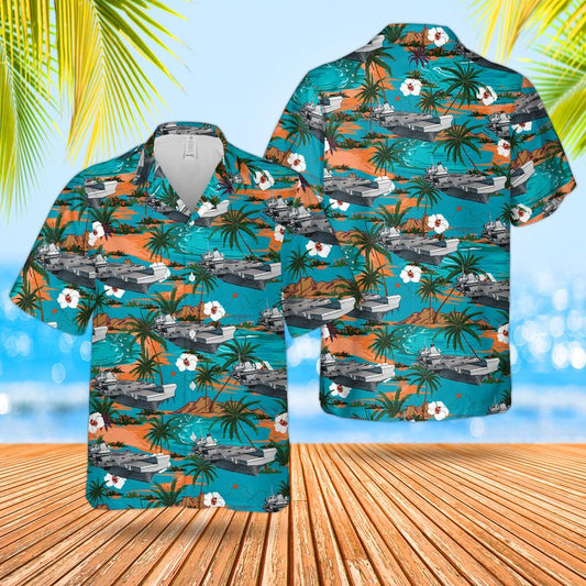 Royal Navy RN HMS Prince of Wales (R09) Elizabeth-class Aircraft Carrier Hawaiian Shirt