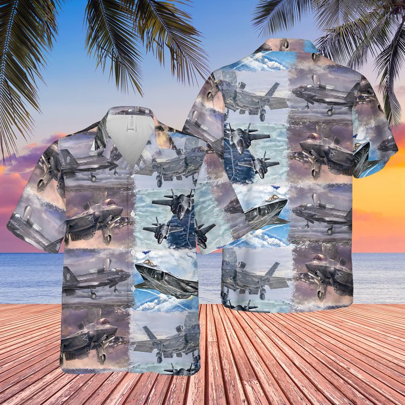 US Air Force Lockheed Martin F-35 Lightning II Hawaiian Shirt