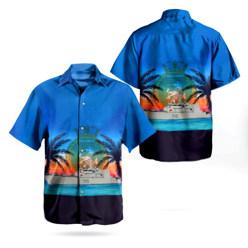 Royal Canadian Navy HMCS Brandon (MM 710) Hawaiian Shirt