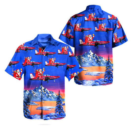 Santa Claus Royal Australian Air Force RAAF Roulettes Pilatus PC-21 Hawaiian Shirt
