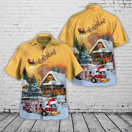 Sarasota, Florida, Sarasota County Fire Department Christmas Hawaiian Shirt