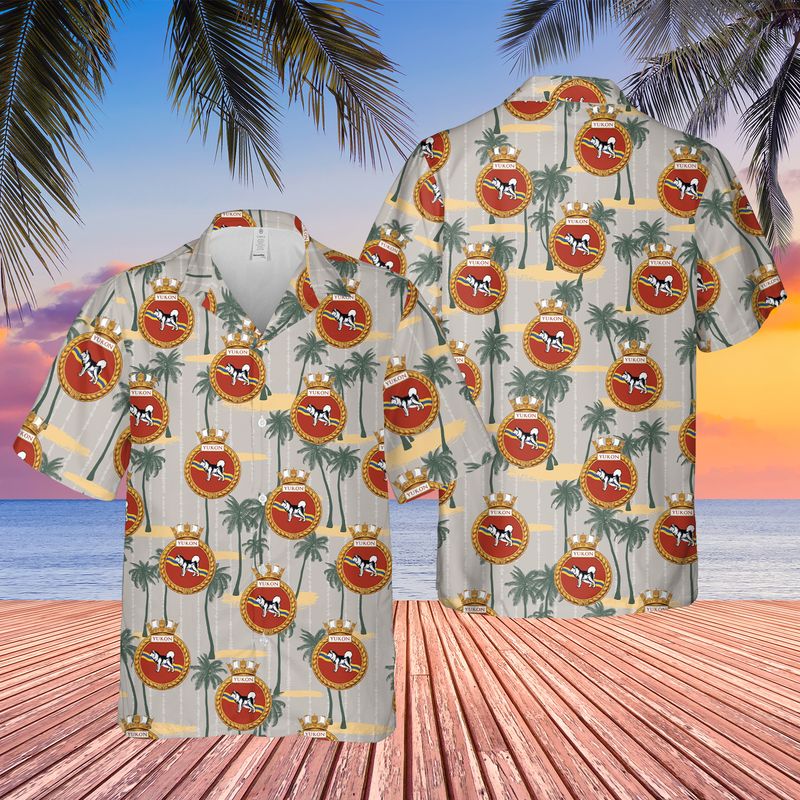 Royal Canadian Navy RCN HMCS Yukon (DDE 263) Mackenzie-class destroyer Hawaiian Shirt