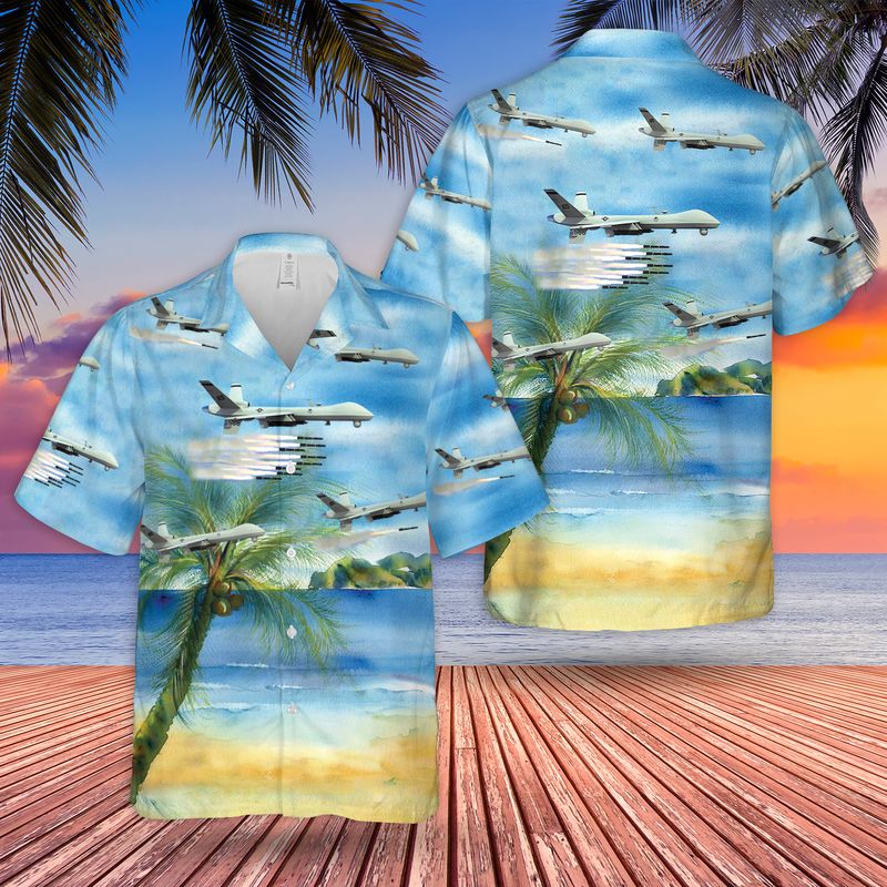 US Air Force General Atomics MQ-9 Reaper Hawaiian Shirt