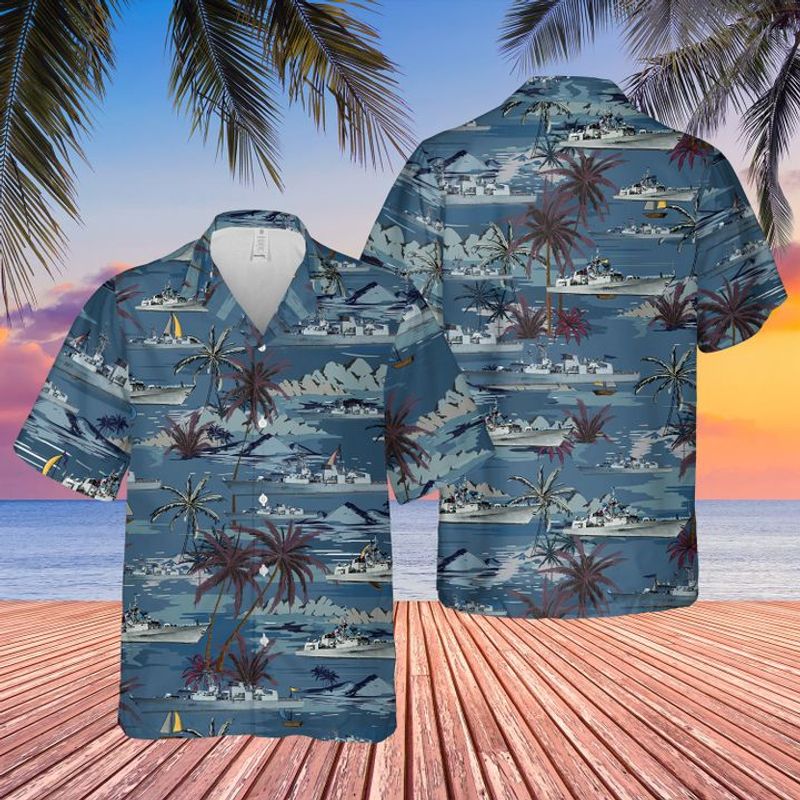 Royal Canadian Navy HMCS Fredericton FFH 337 Hawaiian Shirt