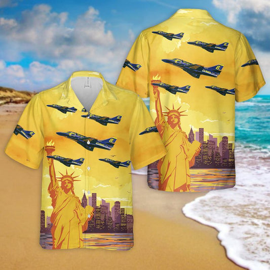 US Navy Blue Angels Douglas A-4F Skyhawks Hawaiian Shirt