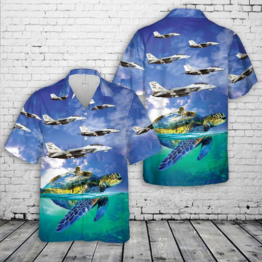 US Navy VF-154 F-14A Tomcats Hawaiian Shirt
