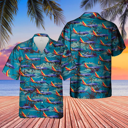 US Airlines 3 Boeing 737-7H4 Hawaiian Shirt