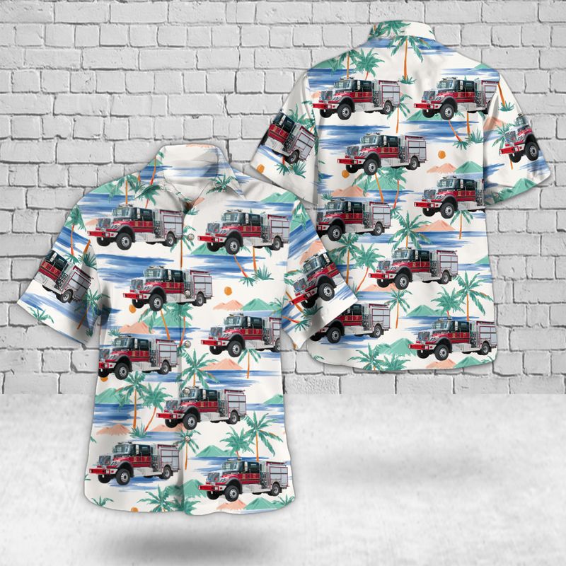 Binghamton Broome County New York Choconut Center Fire Department Hawaiian Shirt