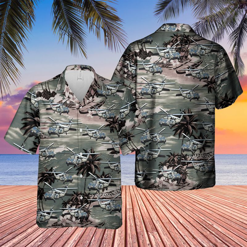 Vietnam Era UH-60 Blackhawk Helicopter Hawaiian Shirt