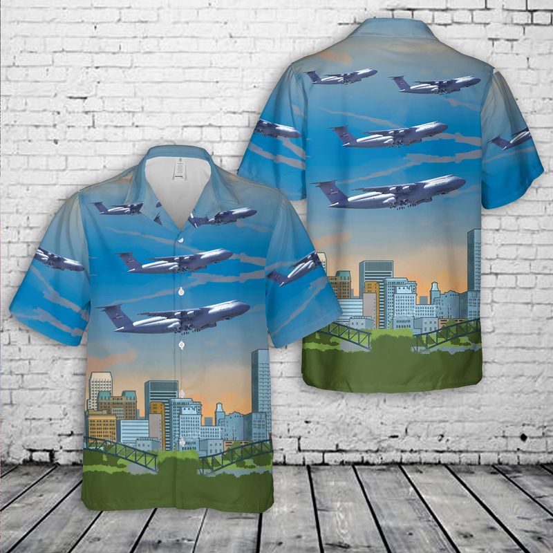 US Air Force Tennessee Air National Guard 155th Airlift Squadron Lockheed C-5 Galaxy Hawaiian Shirt