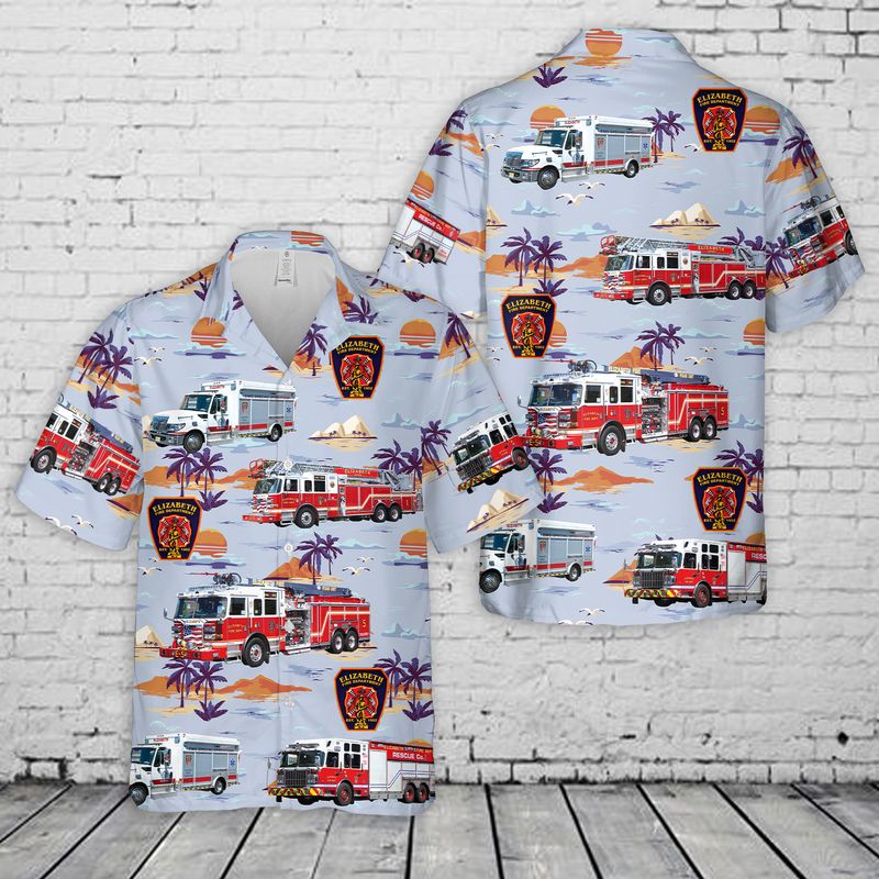 New Jersey Elizabeth Fire Department Hawaiian Shirt