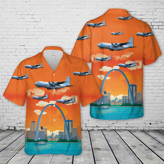 US Air Force Missouri Air National Guard 180th Airlift Squadron C-130H2 Hercules Hawaiian Shirt