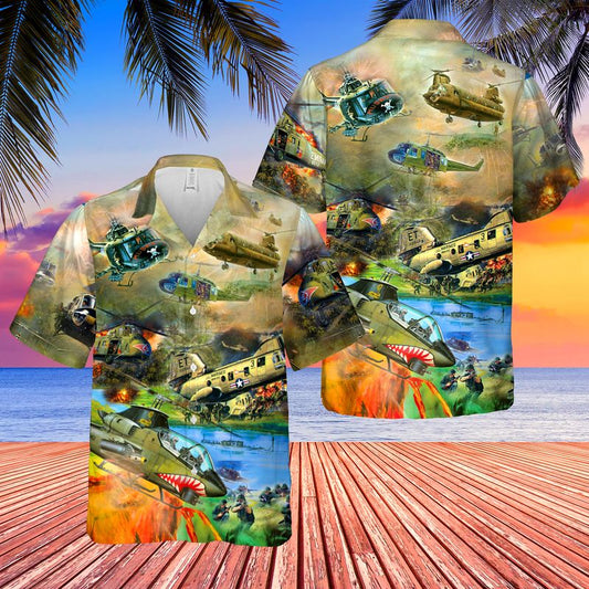 USA Helicopters Hawaiian Shirt