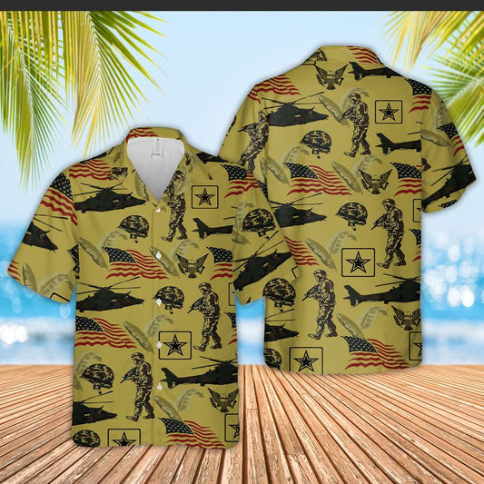 US Army Short Sleeve Hawaiian Shirt