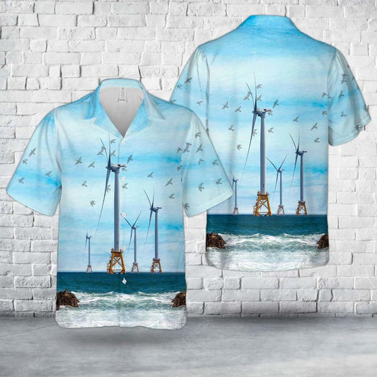 GE Wind Energy GE General Electric Haliade 150-6MW Offshore Wind Turbine Hawaiian Shirt