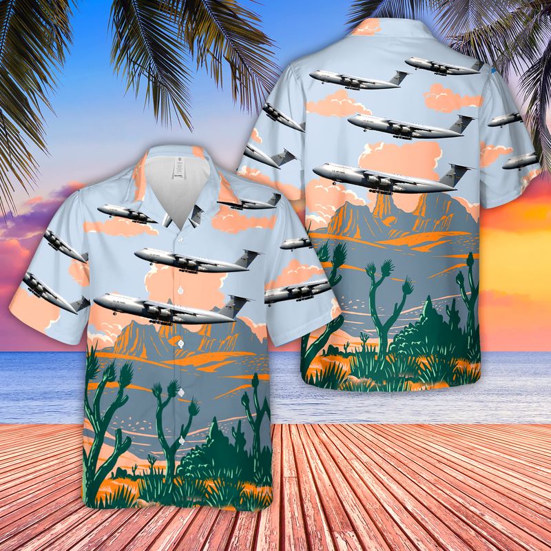 US Air Force 312th Airlift Squadron Lockheed C-5 Galaxy Hawaiian Shirt