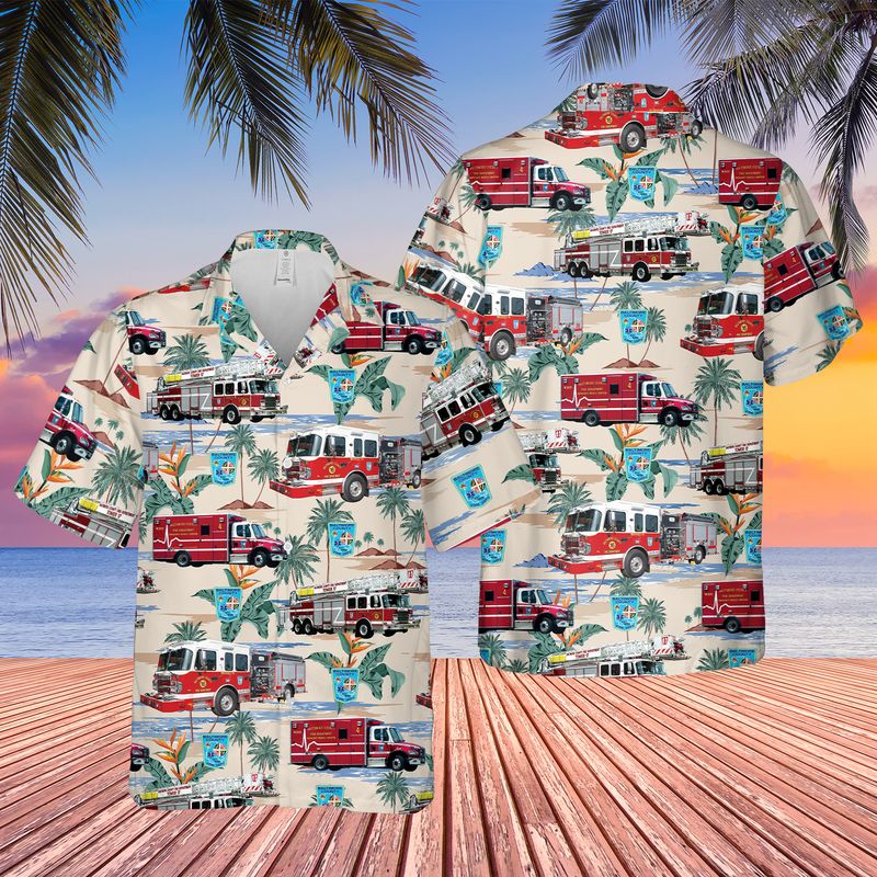 Maryland Baltimore County Fire Department Hawaiian Shirt