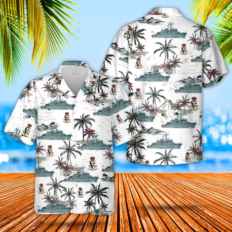 Belgian Navy Minehunter Primula (M924) Hawaiian Shirt