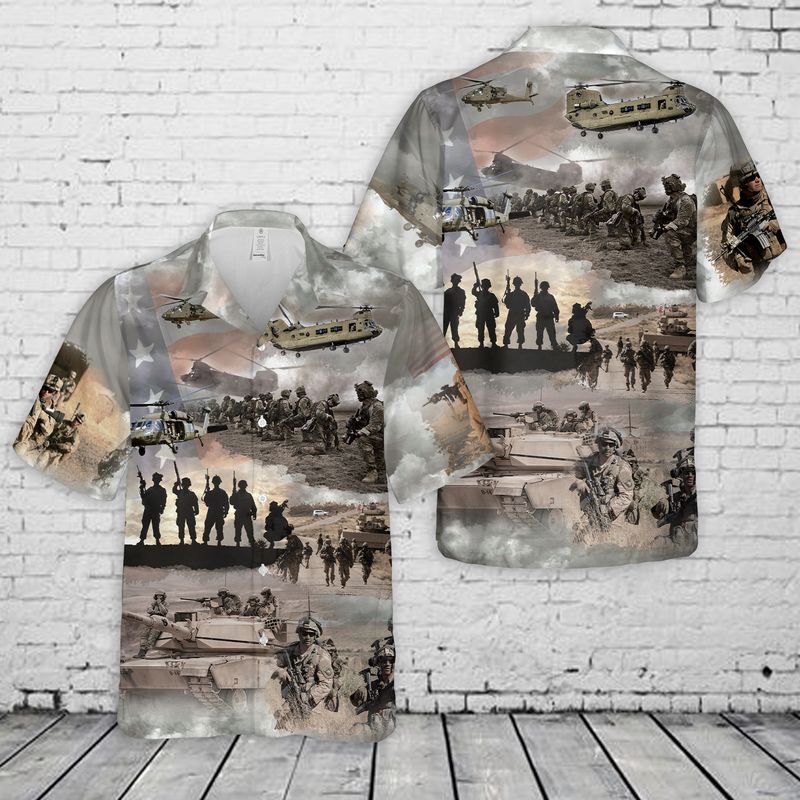 US Army Collage Hawaiian Shirt