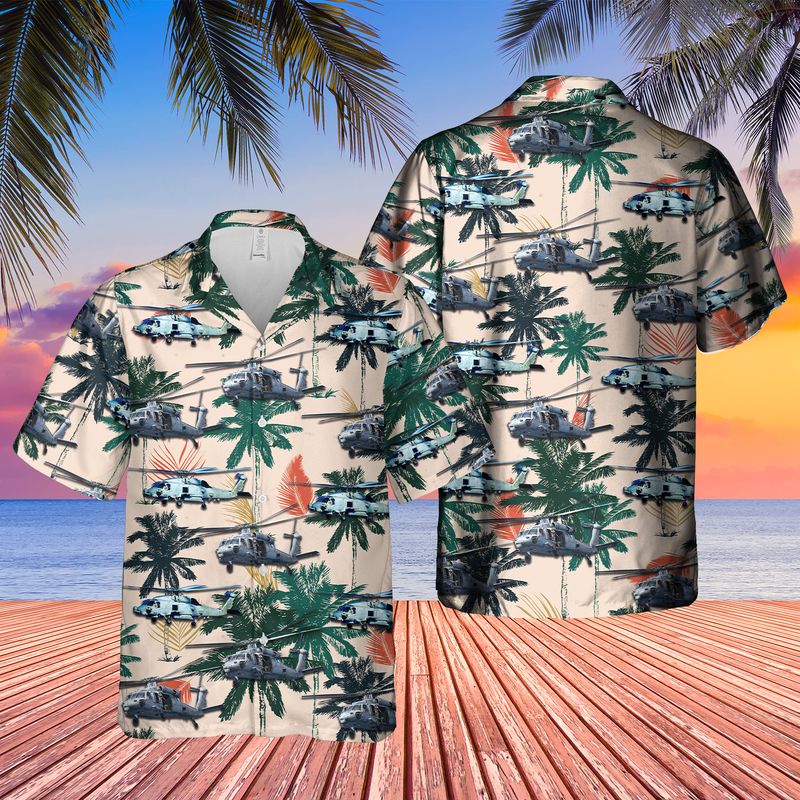 US Navy MH-60 Seahawk Helicopter Hawaiian Shirt