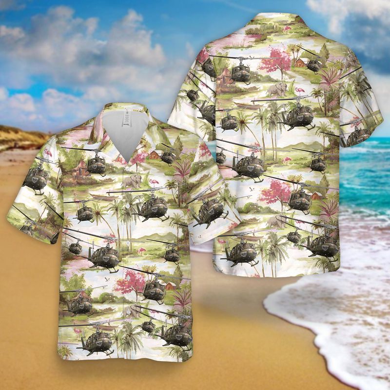 US Army Bell UH-1 Huey Hawaiian Shirt