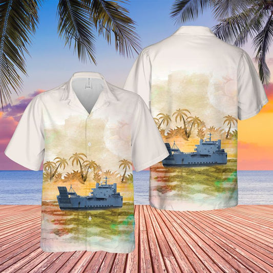 US Army USAV Malvern Hill (LCU 2025) Of The Runnymede-class Large Landing Craft Hawaiian Shirt