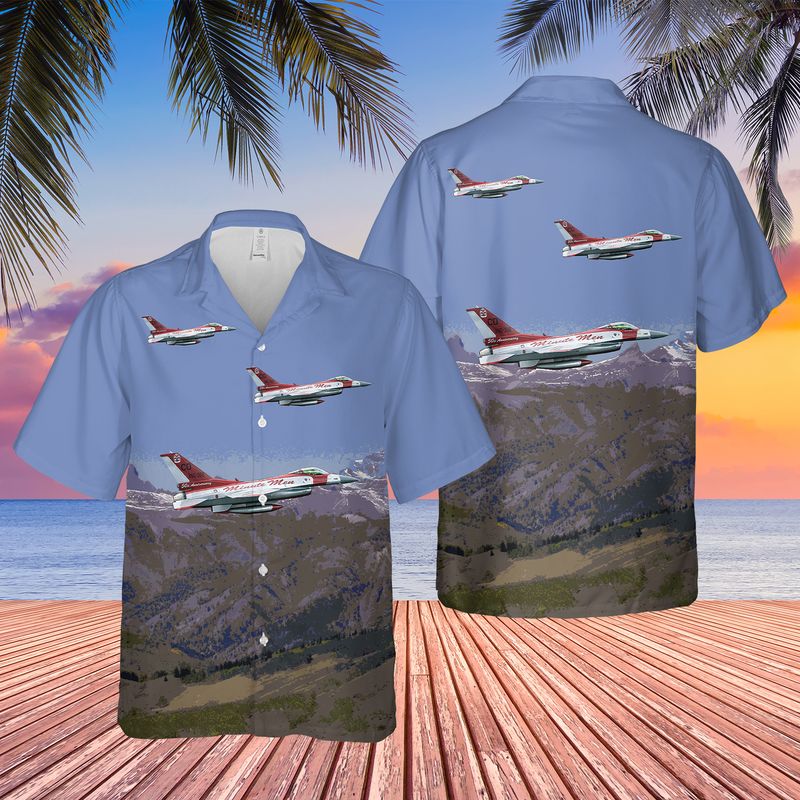 US Air Force Colorado Air National Guard 140th Wing The "Minutemen" F-16C Flying In The Skies Above The Southern Rocky Mountains Hawaiian Shirt