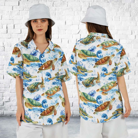Turtle Hawaiian Shirt For Women