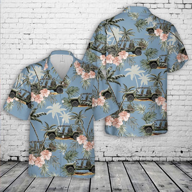 US Army Infantry Squad Vehicle Hawaiian Shirt